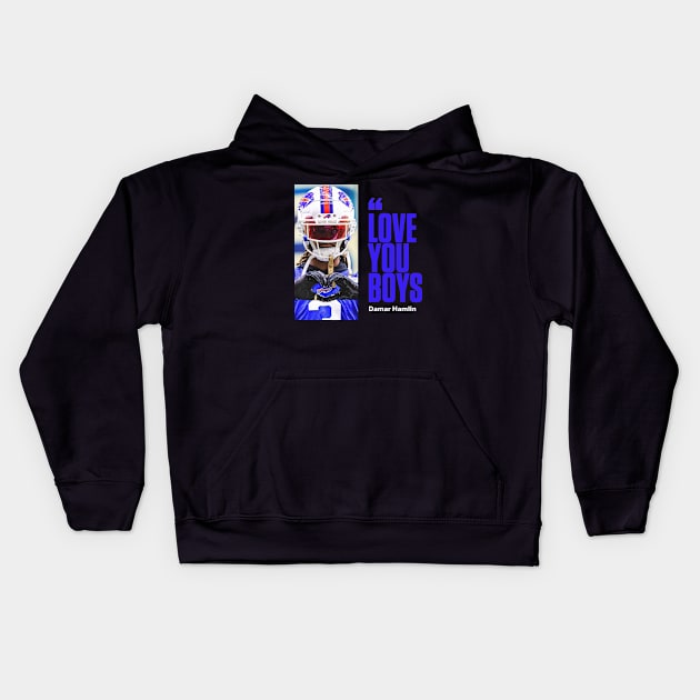 LOVE YOU BOYS DAMAR Kids Hoodie by Mirrorfor.Art